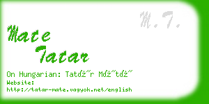 mate tatar business card